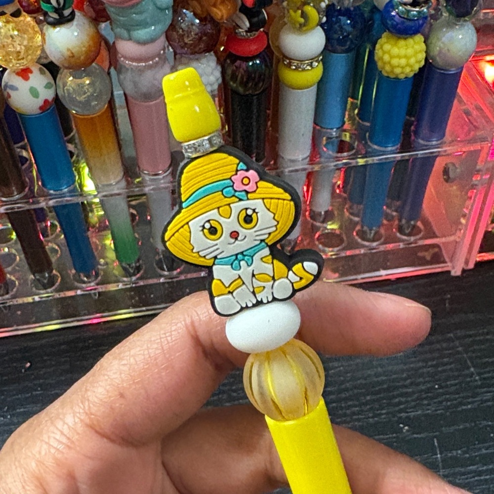 Cute Cat Pen with Yellow Hat